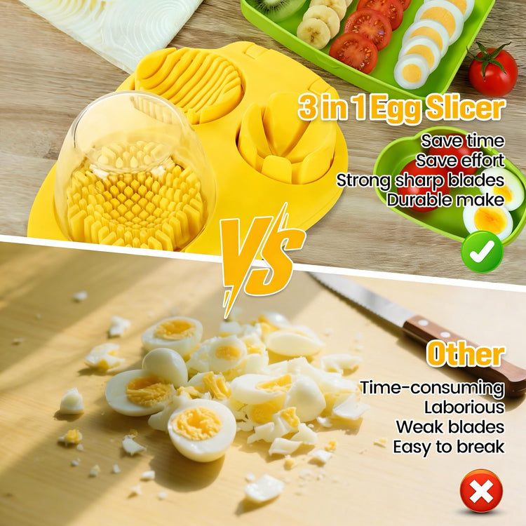 3-In-1 Egg Slicer, Yellow