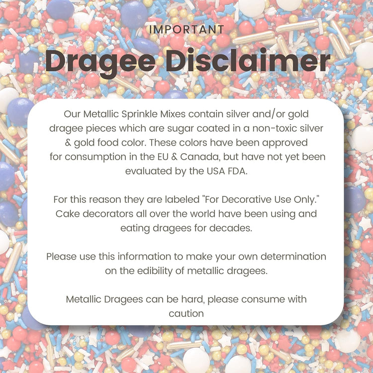 Sprinkle Pop Old Glory Sprinkle Mix| Red White Blue Sprinkles with Gold Metallics| Decorating Patriotic Sprinkles Made in USA for 4th of July Independence Day Cakes Cupcakes Donuts Cookies, 4oz