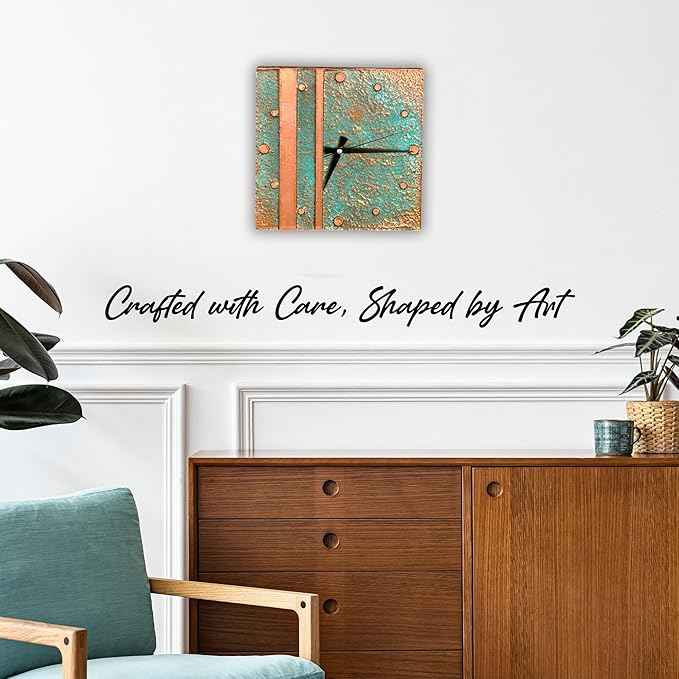 Handmade Copper Wall Clock Artisan Touch in Every Piece - Aged Grace Wall Decor Copper Clock for Living Room, Office, Kitchen & Bedroom (24 Inch)