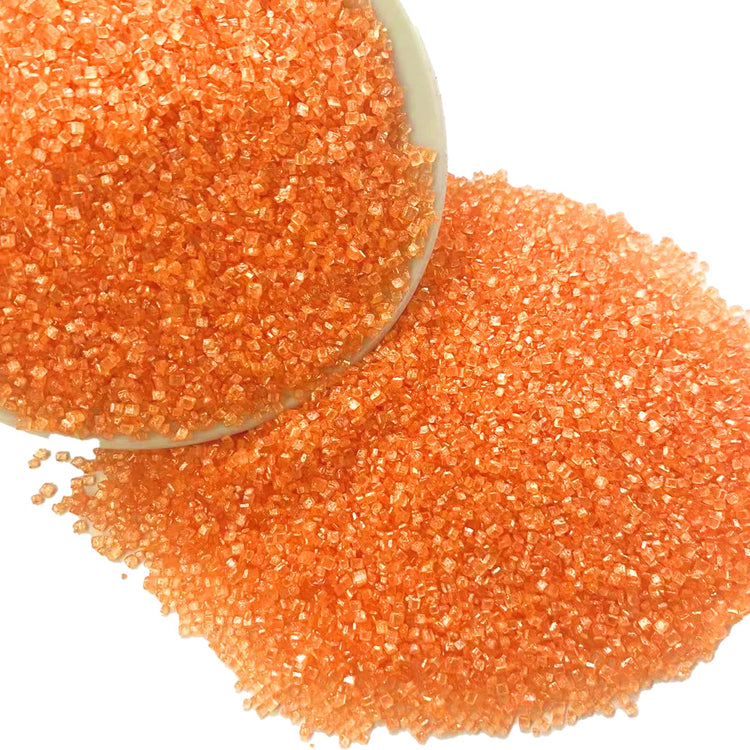 Orange Sanding Sugar for Baking Edible Sparkling Sugar Sprinkles Coarse Sugar Crystals for Baking Topping Cake Cookie Cupcake Topper Ice Cream Decoration Supplies 3.2 OZ