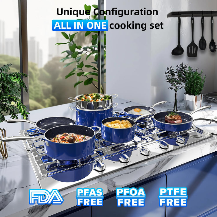 Deluxe DUXANO 14PC Healthy Pots and Pan With 9H Anti