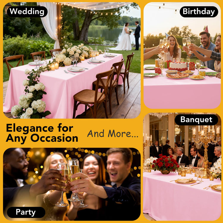 6 Pack Pink Tablecloths for Square Tables