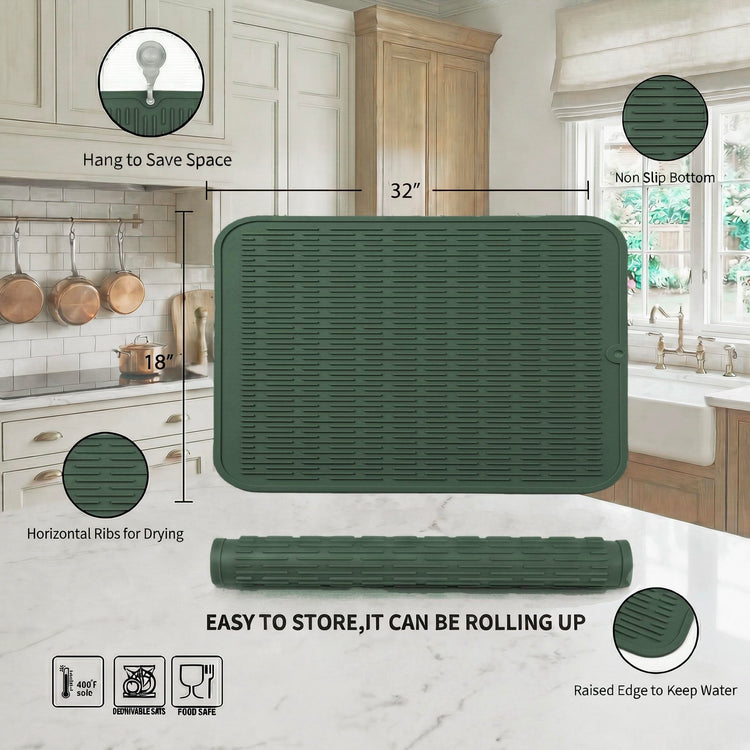 Silicone Dish Drying Mat for Multiple Usage