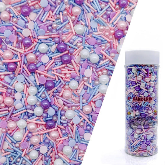 Purple Series Sprinkles Candy Mix Size Edible Pearls Cake Decorations Cupcake Toppers Cookie Decorating Perfect for Wedding Party Valentine Halloween Christmas Supplies 4.58OZ (4.58 Ounce)