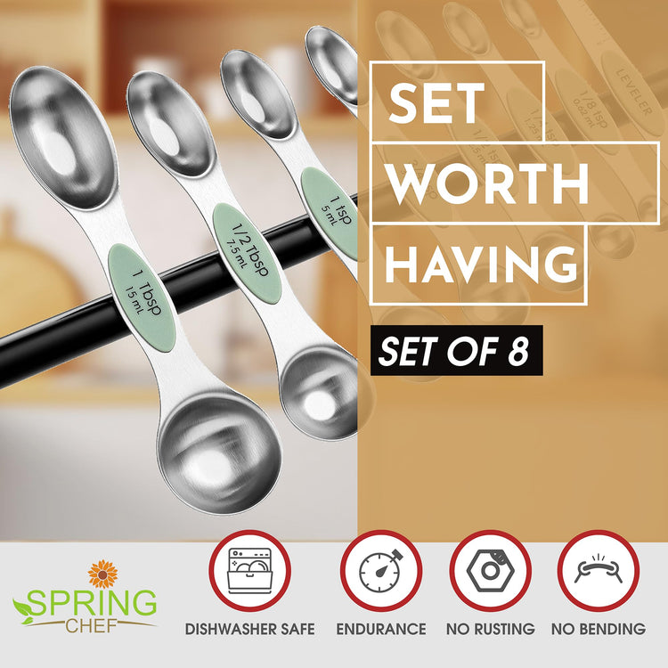 Stainless Steel Magnetic Measuring Spoons Set of 8 (8 Count)