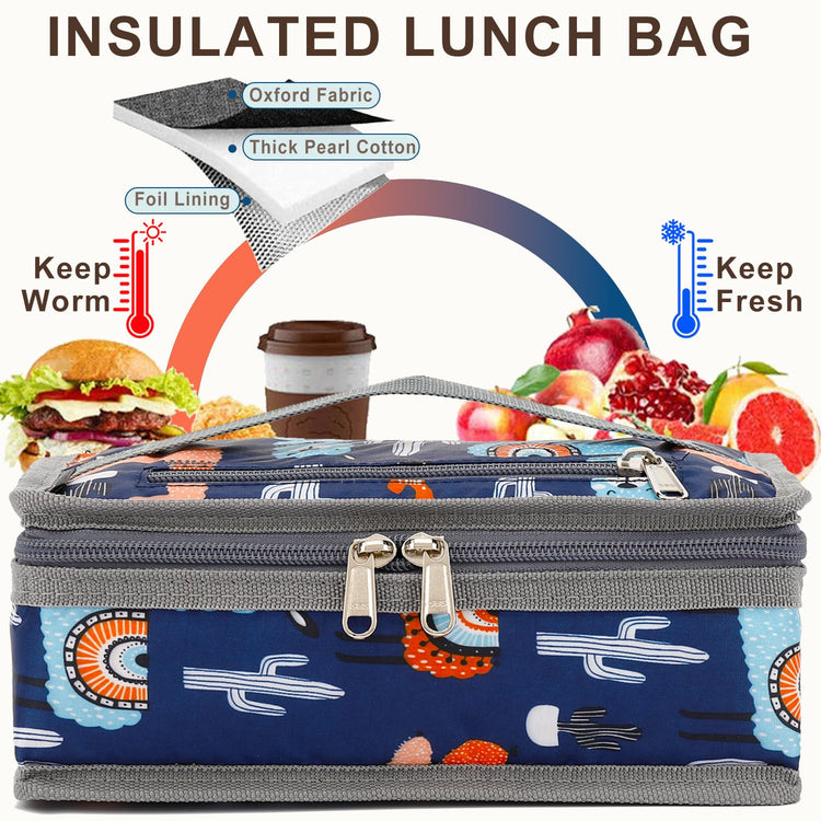 Small Insulated Lunch box Portable Soft Bag Mini Cooler Thermal Meal Tote Kit with Handle for Work & School