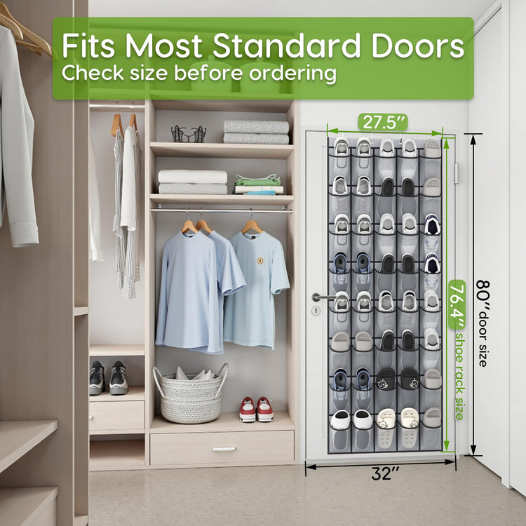 Over the Door Shoe Organizer with 40 Large Breathable Mesh Pockets