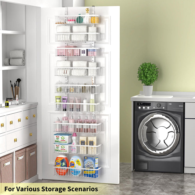 9 Tier White Over The Door Pantry Organizer