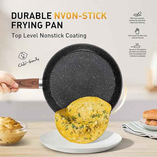 DishDelight 17 Piece Pots and Pans Set Non Stick, Nonstick Induction Granite Kitchen Cookware Set, Non Toxic Cookware Set with Frying Pans and Saucepan, Cooking Sets Pots and Pans, Black