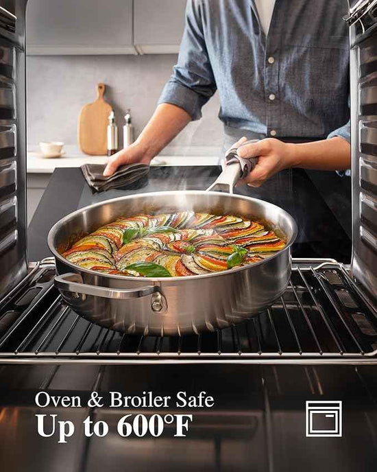Stainless Steel Cookware Set,Tir-Ply Pots and Pans Set,13 Pcs Stainless Steel Induction Kitchen Cookware Sets,PFOA Free, Frying Pans, Butter warmer,Saute Pan & Stock Pot,Compatible with All Cooktops