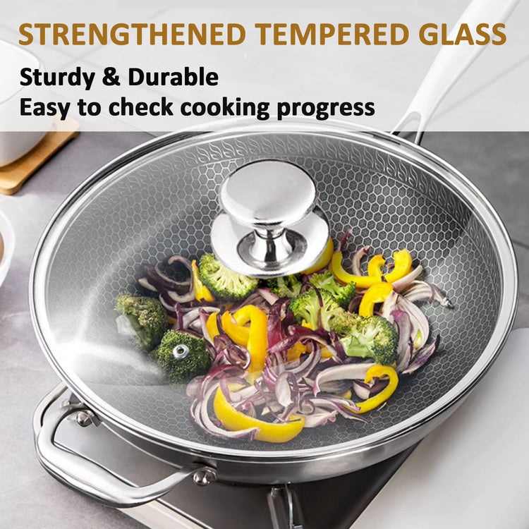 Glass Lid for 10.25 Inch Stainless Steel Cast Iron Skillets Frying Pans