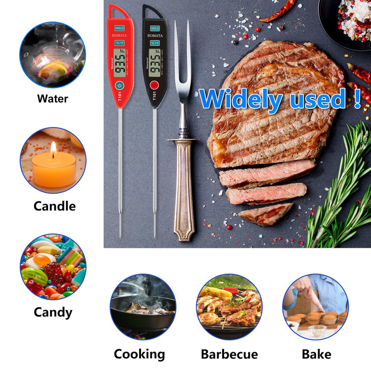 2 Pack Waterproof IPX7 Meat Thermometer (2 Count)