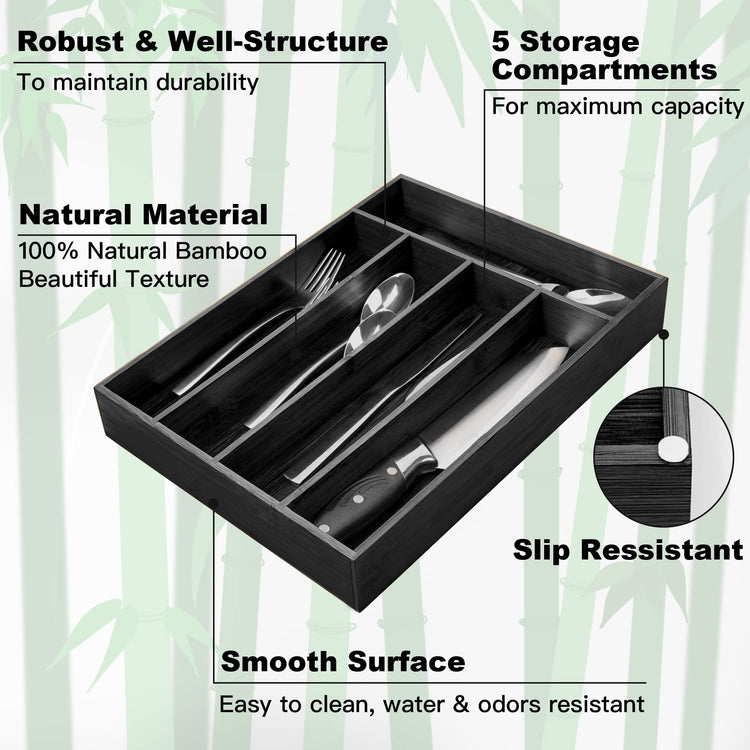 Bamboo Silverware Holder