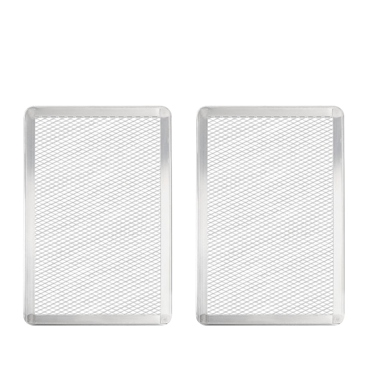 Pizza Screen 8 x 12 Inch 2 Pack Rectangular Aluminum Pizza Pan Restaurant (2 Count)