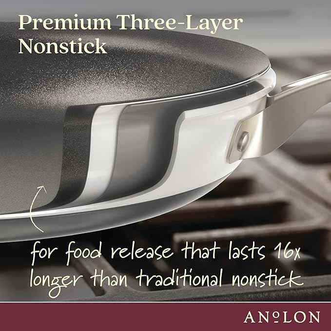Anolon Achieve Hard Anodized Nonstick Frying Pan/Skillet, 10 Inch, Cream