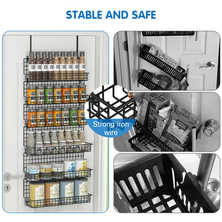 6 Tier Spice Rack Organizer with Door Hook