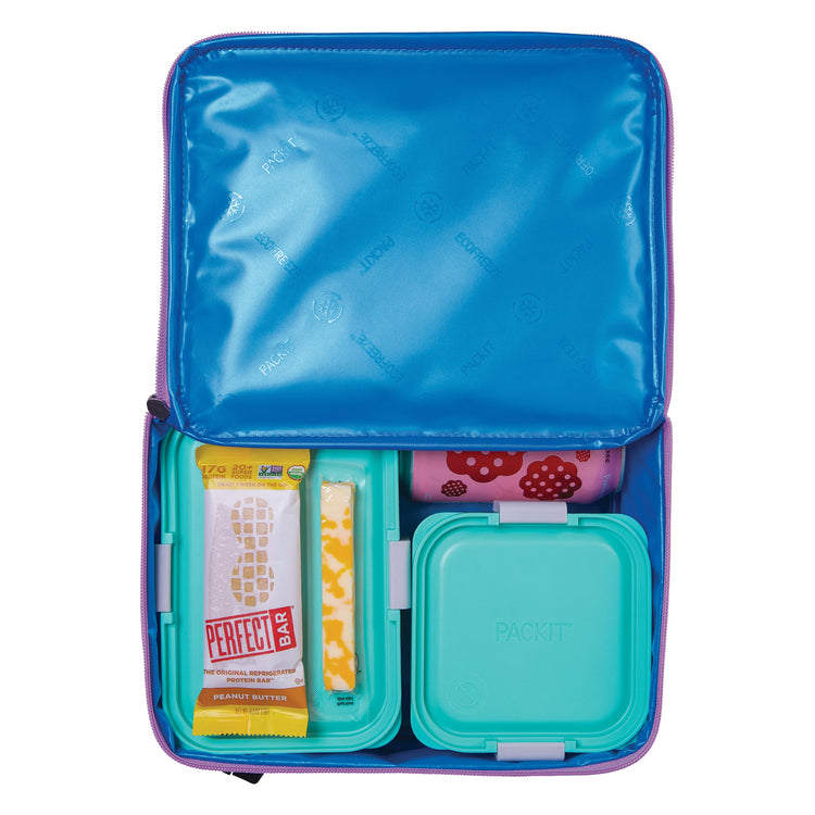 R) Freezable Classic Lunch Box, Lavender, Built with EcoFreeze(R) Technology, Fully Freezable, Collapsible, Reusable, With Zip Front Pocket and Buckle Handle, Designed for Fresh Lunch On the Go