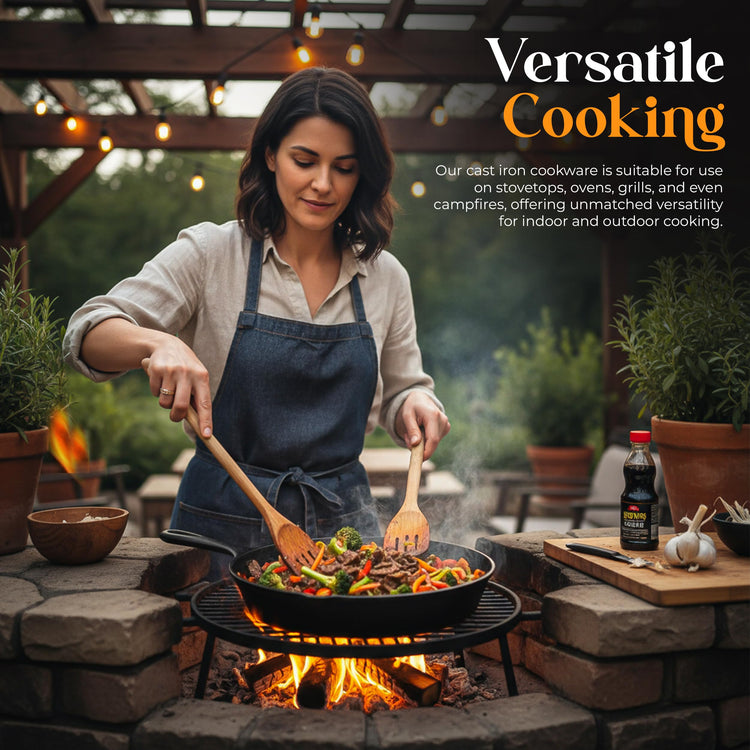 Cast Iron Skillet Set 3 Piece 6 8 10 Inch PFAS (3 Count)