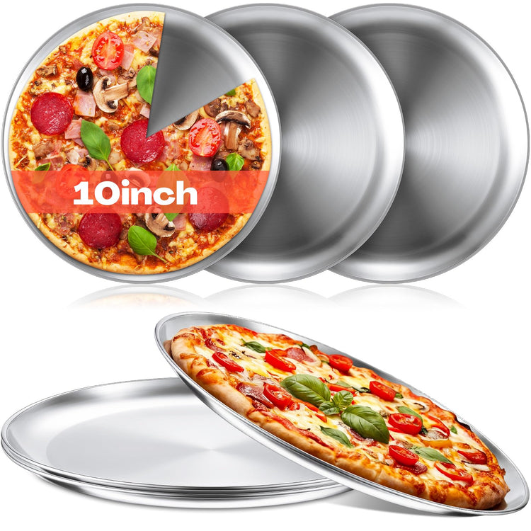 6 Pieces Silver Pizza Pans 10 Inch Bakeware (6 Count)