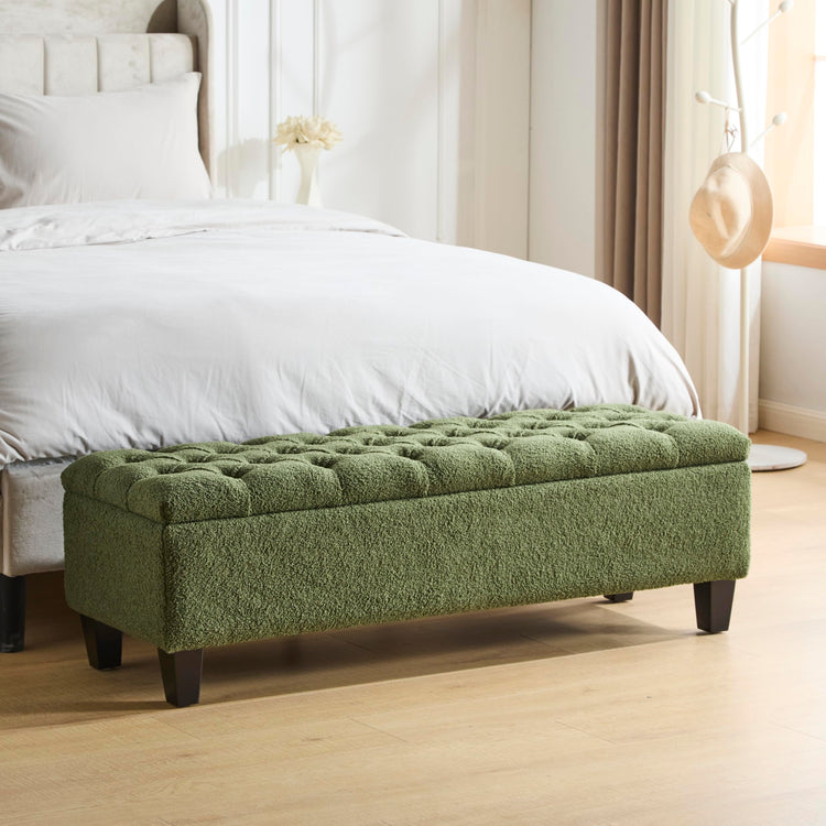 Ottilie Boucle Fabric Storage Ottoman Bench
