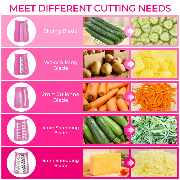 Rotary Cheese Grater 5 Blades