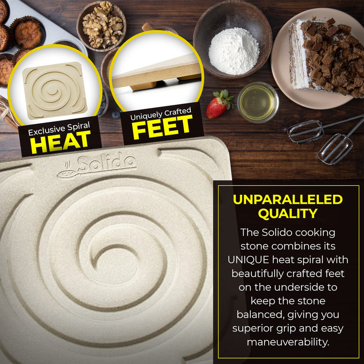 Pizza Stone Baking Stone. SOLIDO Rectangular 14"x16"