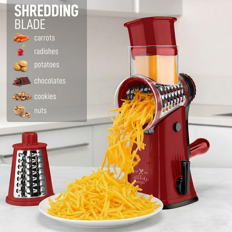 Rotary Cheese Grater 5 Blade Cheese Shredder