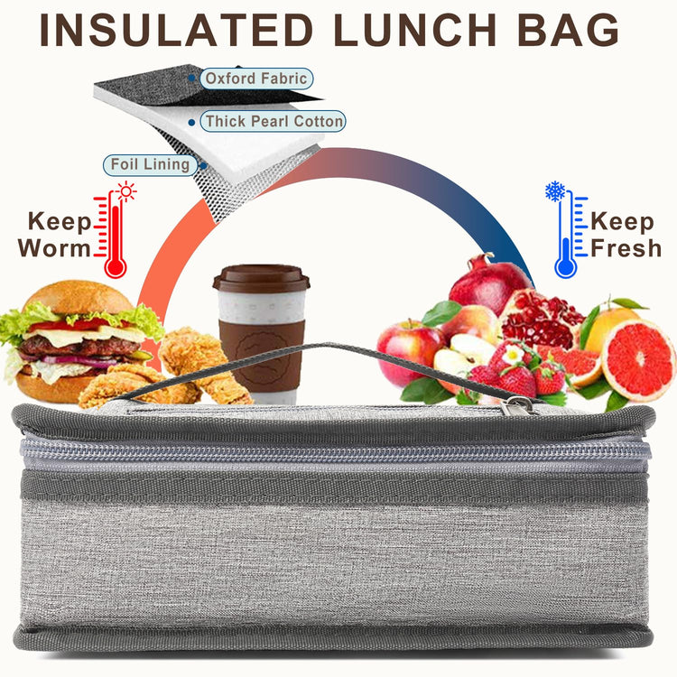Small Insulated Lunch box Portable Soft Bag Mini Cooler Thermal Meal Tote Kit with Handle for Work & School