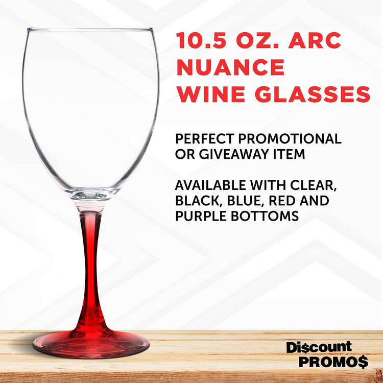 Nuance Wine Glasses by ARC 10.5 oz. Set of 10 (10 Count)