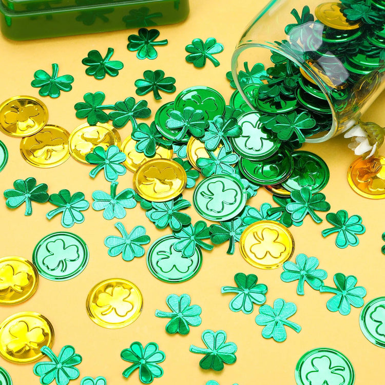 St. Patrick's Day Shamrock Confetti Table Centerpiece Decoration
