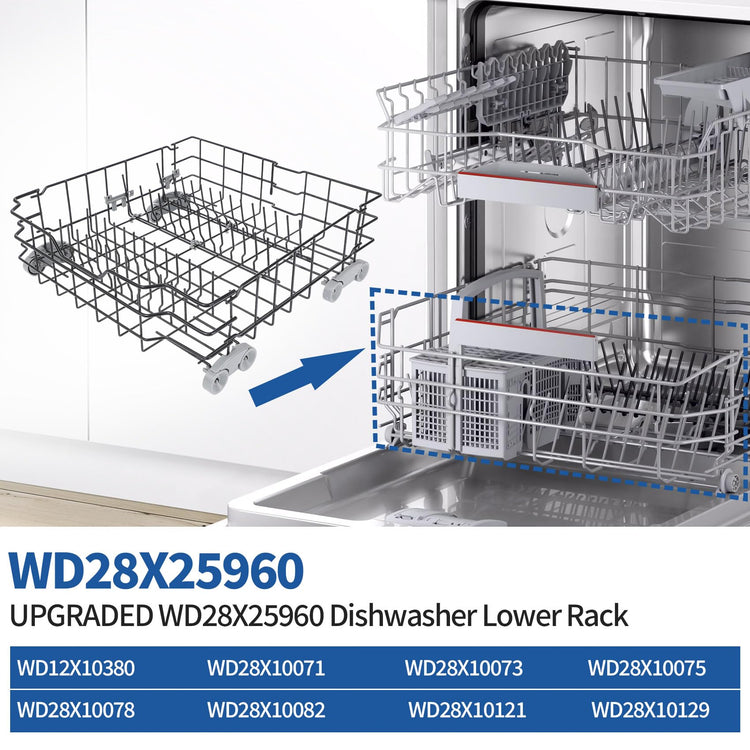 WD28X25960 Replacement Lower Dishwasher Rack Compatible with GE
