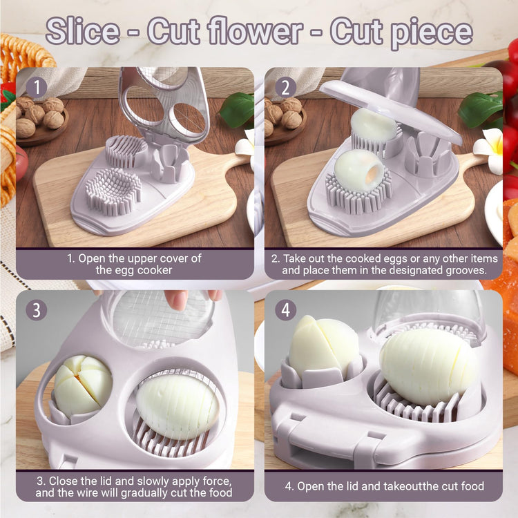 1 Pcs Heavy Duty Egg Slicer with 3 Cutting Modes
