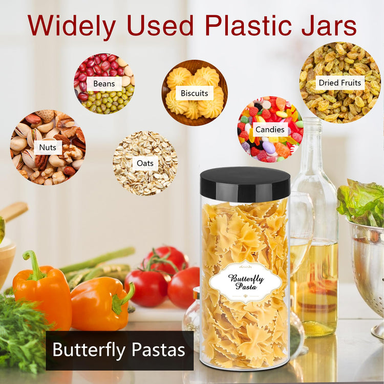 16 OZ Plastic Jars with Lids (24 Count)