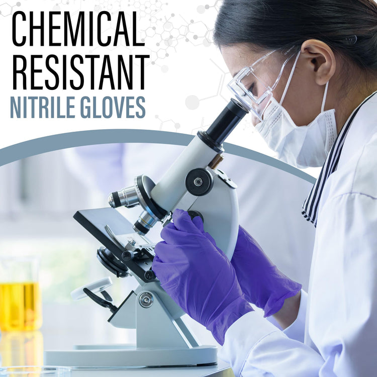 Blue Nitrile Gloves Medical Powder & Latex Free Chemical Resistant (200 Count)