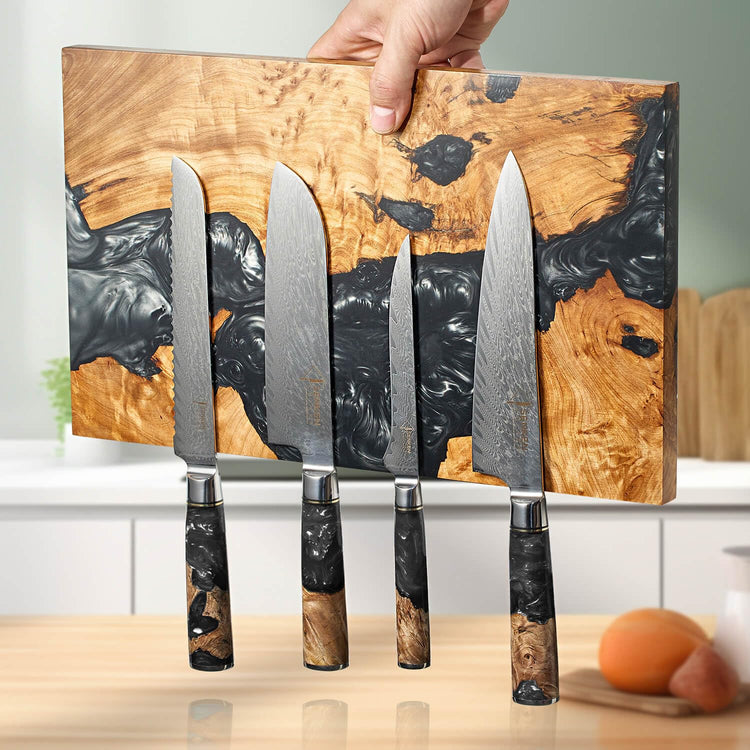 SENKEN "Black Tsunami" Extra Large Magnetic Knife Block