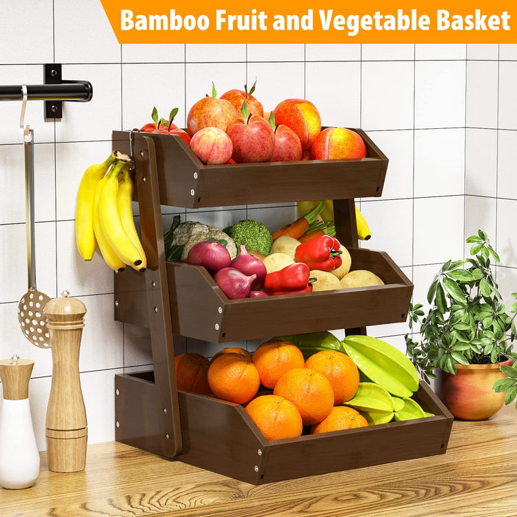 Bamboo Fruit Basket for Kitchen