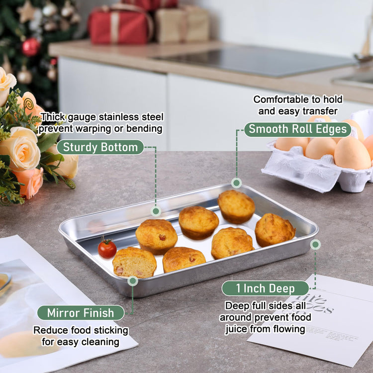 Toaster Oven Pan with Rack Set (4 Count)