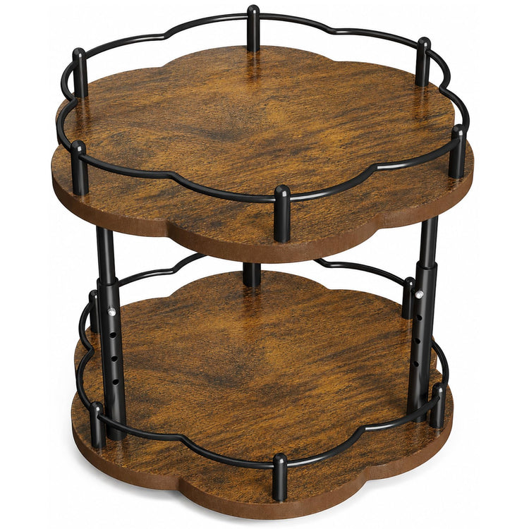 2 Tier Lazy Susan Spice Rack Organizer for Cabinet