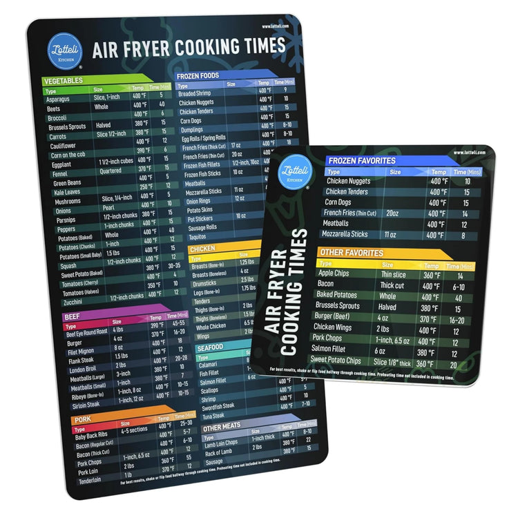Air Fryer Magnetic Cheat Sheet Set