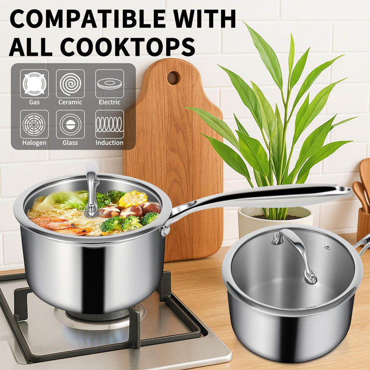3 Ply Stainless Steel Saucepan with Lid