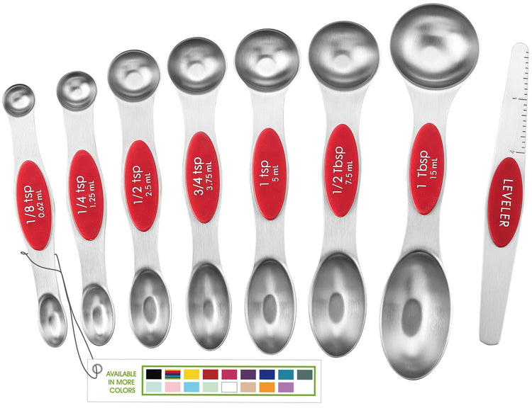 Stainless Steel Magnetic Measuring Spoons Set of 8