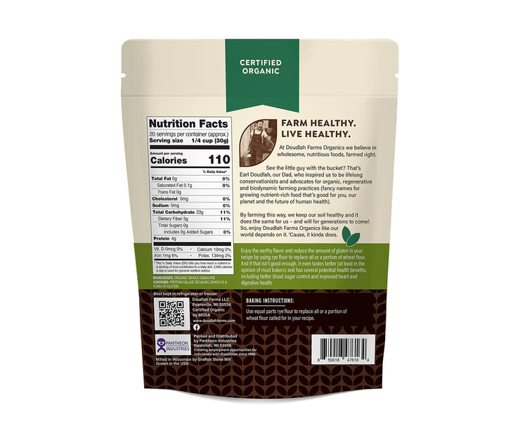 Organic Rye Flour 1.5 lb (24 Ounce)