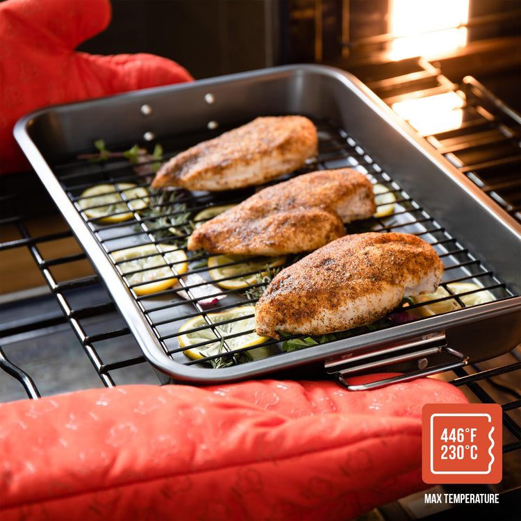 Nonstick Carbon Steel Large Roasting Pan with Rack