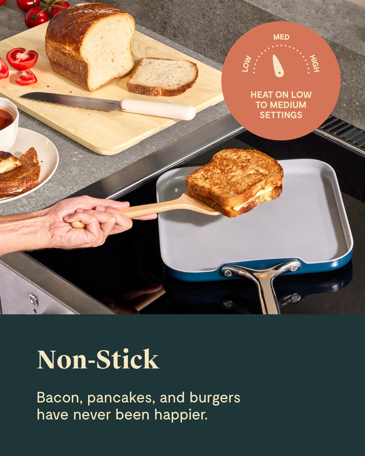 11" Non Stick Square Griddle Pan and Grill Pan Duo