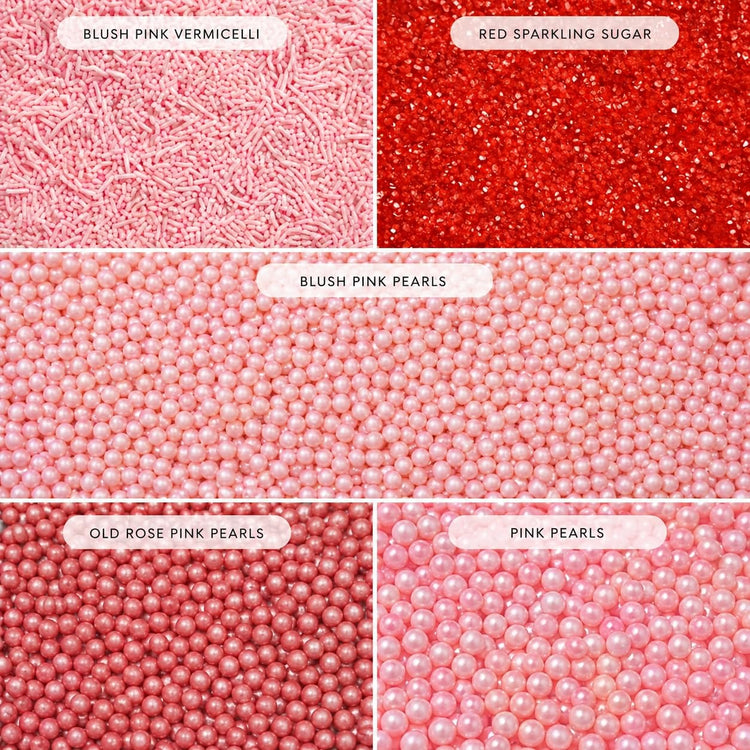Sprinkles for Cakes & Cupcakes Decoration Assorted pack of 5 Pink Pop Sprinkles Mix Blush Pink (5 Ounce)