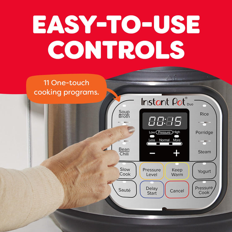 Duo 7-in-1 Mini Electric Pressure Cooker, Slow Rice Cooker, Steamer, Sauté, Yogurt Maker, Warmer & Sterilizer, Includes Free App with over 1900 Recipes, Stainless Steel, 3 Quart
