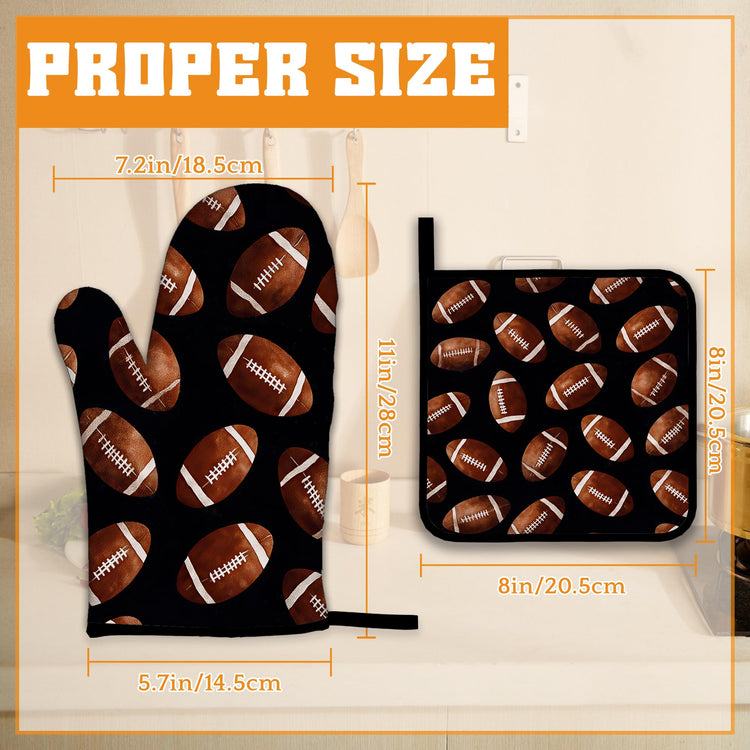 American Football Oven Mitts and Pot Holders (4 Count)