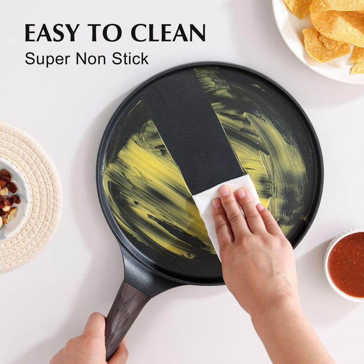 12 Inch Nonstick Crepe Pan Granite Coating Pancake Pan Black