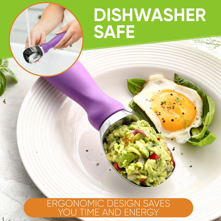 Heavy Duty Metal Ice Cream Scoop with Soft Grip Handle