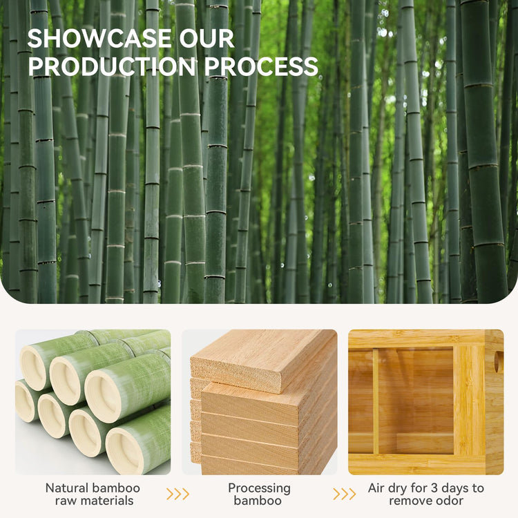 Bamboo Utensil Holder & Silverware Organizer